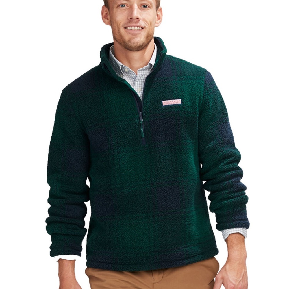 Vineyard Vines Blackwatch Stillwater Sherpa 1/2 Zip
